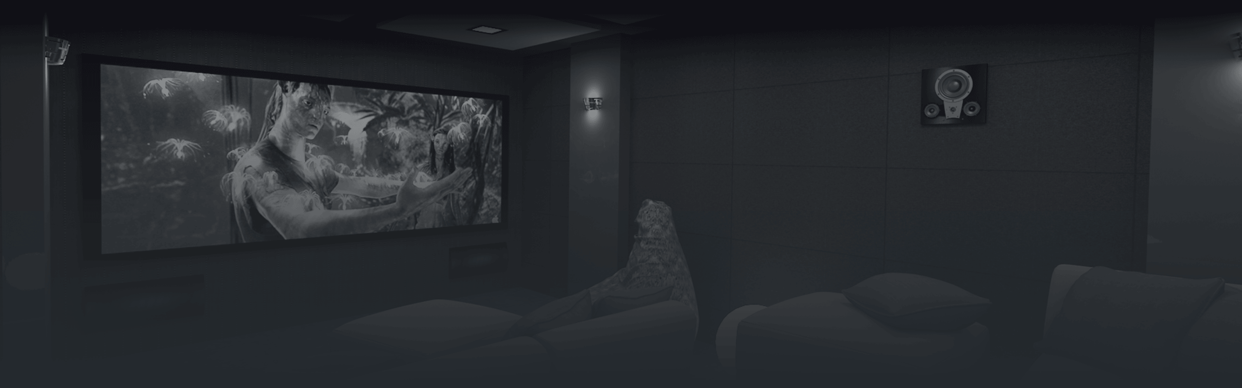 Home cinema in a dedicated room of a residential building, Novorossiysk, Prokhorovka settlement
